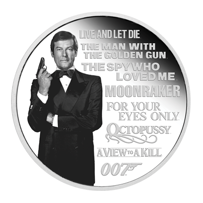 A picture of a James Bond Legacy Series 2022- 2nd Issue 1 oz Silver Proof Coin